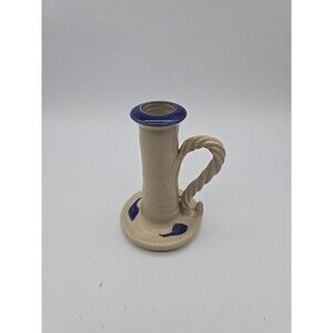 Maloney Pottery Candlestick Holder Williamsburg VA Salt Glazed